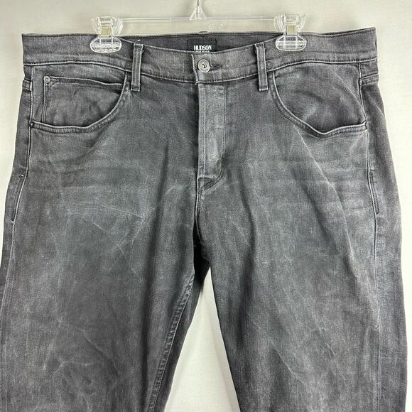 Hudson Bryon Straight 38x34 Black Button Fly Jeans - Picture 2 of 10